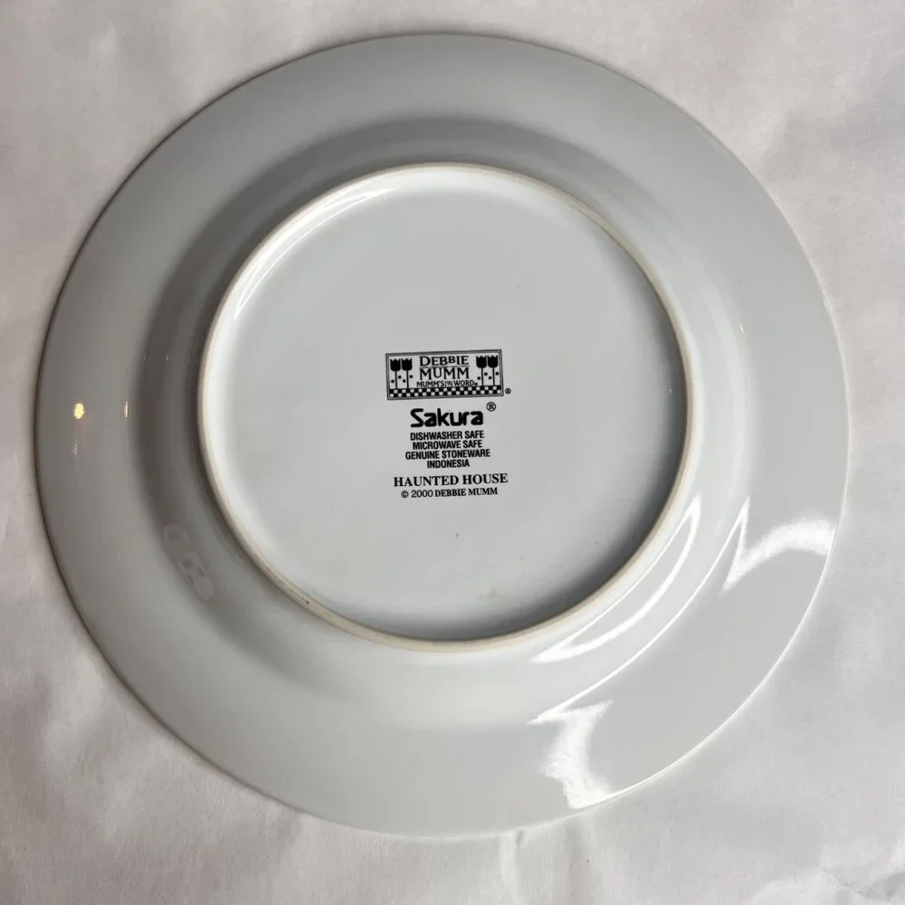 Sakura Haunted House Halloween Plate By Debbie Mumm 2000 Salad Dessert Stoneware